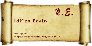 Móza Ervin névjegykártya